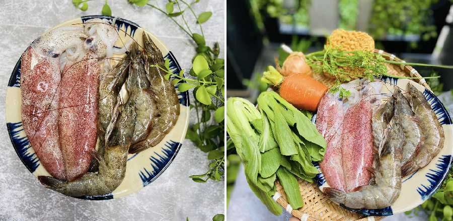 Nguyên liệu làm mì xào hải sản